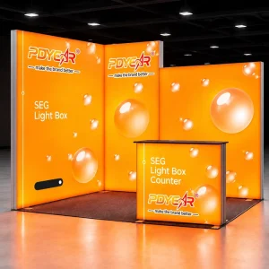 PDyear Custom Printing SEG PVC Advertising Light Box Fabric Banner Stands Backlit Display LED Lightbox for Exhibition Event