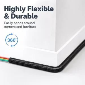 PE Corrugated Conduit Indoor Outdoor Cable Wire Management Cord Protection Split Loom Sleeve General Purpose Tubing