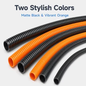 PE Corrugated Flexible Conduit Lightweight Split Indoor Home Office Cable Wire Cord Protection Sleeve General Purpose Tubing