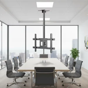 PF T560 Motorized TV Bracket 32” 70” Steel Monitor Suite Remote Controlled Adjustable Ceiling Mount TV Lifter LCD TV Lift