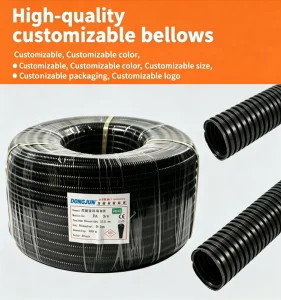 PP Fireproof Flexible Corrugated Hose Flame Retardant UL94 V0 Corrugated Conduit for Electrical Cable Protection Factory Direct