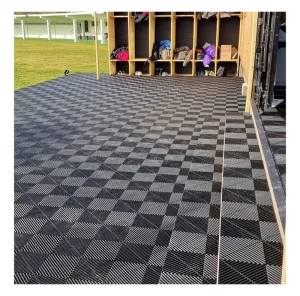PP Splicing Grid Interlocking Garage Floor Tile Grating Mat Anti-Slip Industrial Plastic Flooring