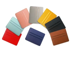 PU Leather 2-Card-Slot Slim Minimalist RFID Blocking Card Holder Wallet for Men and Women