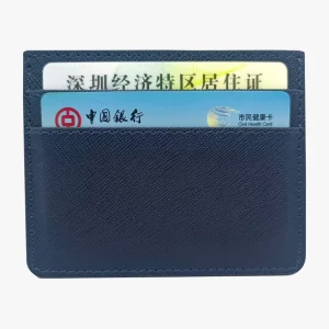 PU Leather Business Card Holder with Flat Pocket