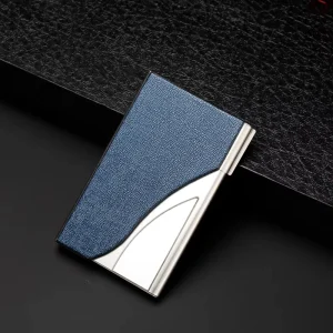 PU Leather and Aluminum Business Card Holder