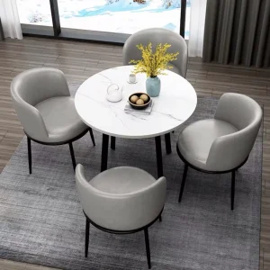 PU Reception and Negotiation Table and Chair Set for Office, Balcony, and Leisure Areas