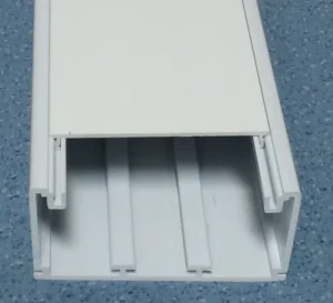 PVC Cable Trunking Wire Duct Raceway Conduit Channel Fireproof Flame-Retardant Slotted 20x10mm White