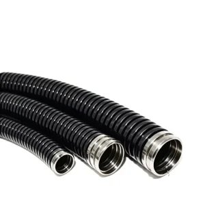 PVC-Coated Flexible Conduit Pipe Flame Resistant Waterproof High-Temperature Black and Gray Customizable Size