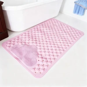 PVC Eco-Friendly Anti-Slip Bathtub Mat with Suction Cup Base and Massage Bumps