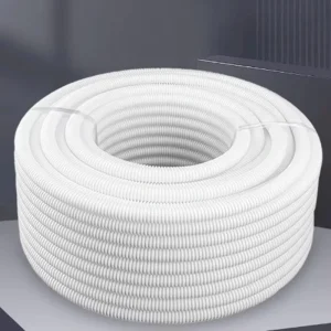 PVC Flame Retardant Corrugated Conduit Thickened Reinforced White Threading Cable