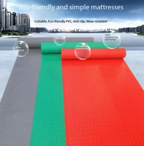 PVC Waterproof Anti Slip Eco Friendly Solid Color Floor Mat Bathroom Kitchen Door Staircase Thick Cushion Machine Made Flame