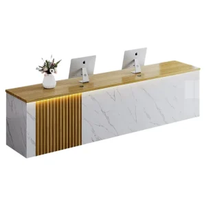 Painted Wood Extendable Reception Desk with Custom Size for Hospital, School, or Mall