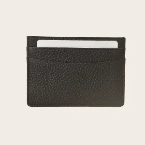 Personalized Card Holder Guangzhou Factory OEM Business Case Cow Leather Thin Multi Slot Card Holder Grain Leather Money Clip