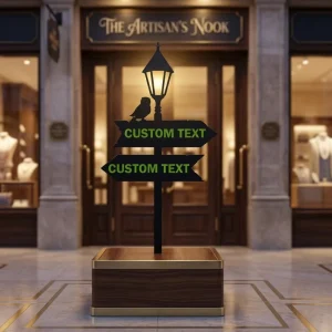 Personalized Customizable Arrow Stainless Steel Directional Road Sign with Address Stake and Marker Post