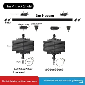 Photography Studio Ceiling Rail Broadcast Studio Blue Box Suspended Track Surface Light Spotlight Live Streaming Room Telescopic