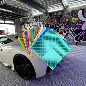Plastic PP Garage Vented Interlocking Flooring Tiles Mat for Washing Car