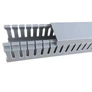 Plastic PVC 60×30 Flexible UV Resistant Slotted Cable Trough Wire Organizer Wiring Duct Desk Cable