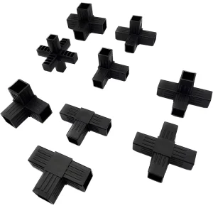Plastic Square Pipe Corner Fittings, Detachable 2-Way/3-Way/4-Way/5-Way, 20mm/25mm Tube Connector