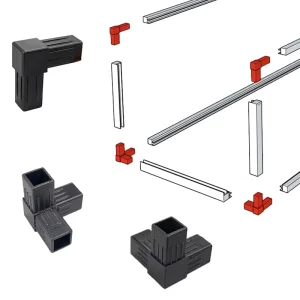 Plastic Square Pipe Junction Y Connector Pp Part Joint Plastic Pp Abs Pvc Fittings Furniture Joint Connector 20×20 25×25 30×30