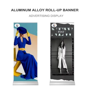 Plastic Steel and Aluminum Roll Up Banner Stand Retractable Advertising Display Backdrop Stand