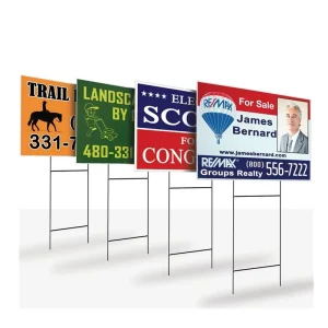 Plastic White Blank 18 x 24 x 4 mm Election Campaign Political Corrugated Plastic Yard Signs 18×24 with H-Stakes