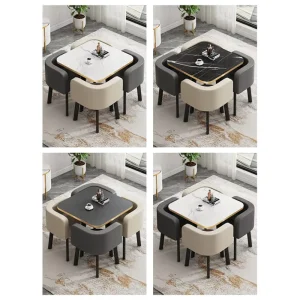Plywood Foldable 4-Seater Negotiation Table and Chair Set