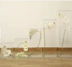 Polished Clear Acrylic Square Plinth Pedestal Display Stand for Wedding Decorations