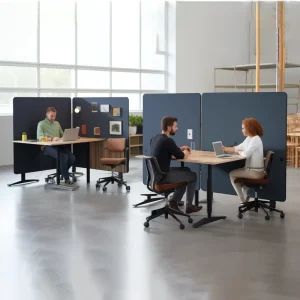 Polyester 100% Fabric Wrapped High Density Office Divider PET Felt Acoustic Screens Desk Partition