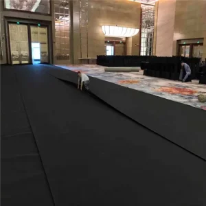 Polyester Black Outdoor Carpet Plain Exhibition Carpet Felt for Event Non Slip Needle Punched Felt Rolls Wall to Wall Rugs
