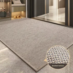 Polyester Entry Mat with Anti-Slip Rubber Bottom, Stain-Resistant Dust-Removing