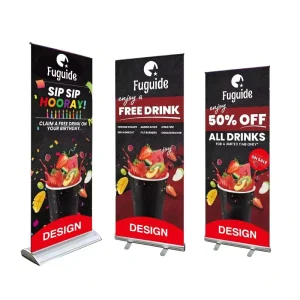 Polyester Scrolling Pop-up Display Stand with Digital Printing for Outdoor Exhibitions and Events