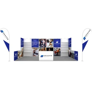 Pop-Up Trade Show Booth Display Stand with Custom Sizes and Colors, Aluminum and Fabric Construction