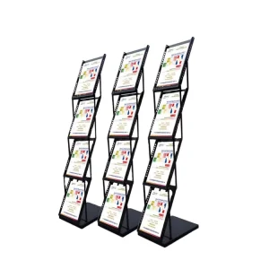 Pop up 4 Pocket Magazine Brochure Literature Rack Stand for Tradeshow Display
