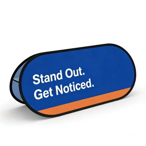 Pop up a Frame Banner Display Custom Curved Top Pop Flag Stand Horizontal Oval Portable Eco Friendly for Insurance Industry