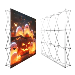 Portable 10*8ft Aluminum Fabric Pop-up Backdrop Stand, Straight Type, Trade Show Display