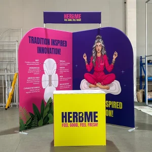 Portable 10ft x 10ft Custom Color Tension Fabric Trade Show Display Stand
