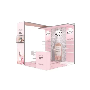 Portable 10×10 Foldable Aluminum Exhibition Booth Backlit Display Showcase With Dye Sublimation Printing