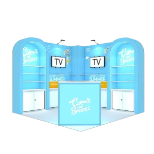 Portable 10×10 Foldable Aluminum Exhibition Tradeshow Backlit Booth Display Stand