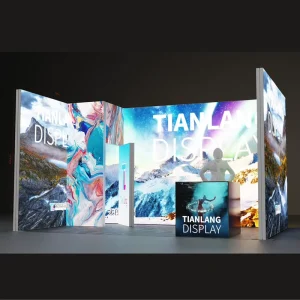 Portable 10x10ft Expo Stand with Double-Sided Fabric Graphic Quick-Change System