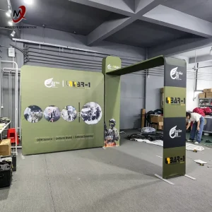 Portable 10x10ft Foldable Aluminum Frame Stretch Tension Fabric Booth Easy Setup Sublimation Printing Indoor Trade Show Display