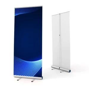 Portable 120×200 cm Roll up Banner Stand with Plastic Steel Retractable Base