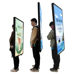 Portable 18.5 Inch Aluminum Frame LCD Billboard Display Backpack