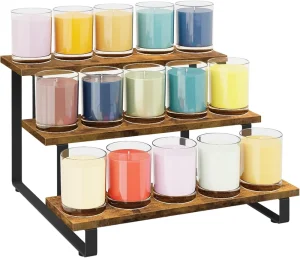 Portable 3-Layer Wooden Display Stand for Retail Tabletops and Counters