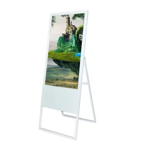 Portable 32 43 49 55 Inch Floor Stand Digital Poster LCD Signage Touchscreen 2K 4K Vertical WiFi