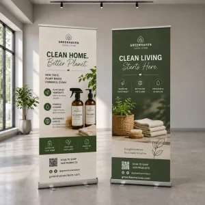 Portable 33×81 Retractable Custom Roll-Up Banner Stand
