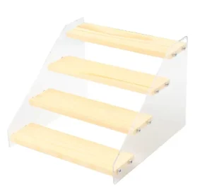 Portable 4-Step Wooden Display Riser Stand