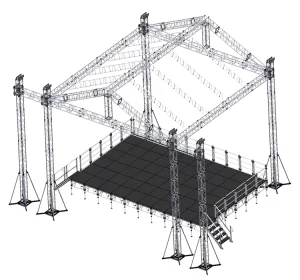 Portable 400x400mm and 500x500mm Aluminum Alloy Roof Truss for Lighting, Audio, and Displays