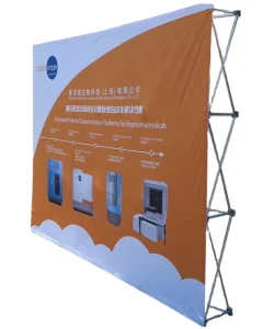 Portable 8 ft Trade Show Tension Fabric Pop-Up Stand with Exhibition Backdrop