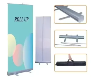 Portable 80x200cm Aluminum Roll-Up Banner Stand for Outdoor Advertising
