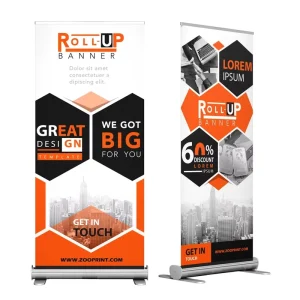 Portable 85x200cm Metal Retractable Roll-Up Banner Stand for Exhibitions